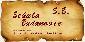 Sekula Budanović vizit kartica